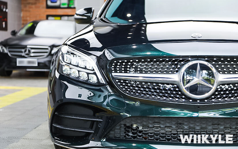 奔馳C260車燈展示