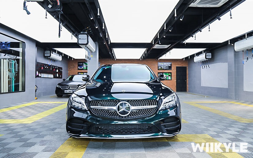 奔馳C260祖母綠效果展示