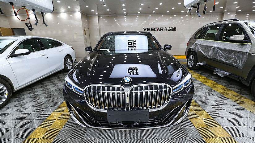 寶馬7系施工漆面保護膜案例展示