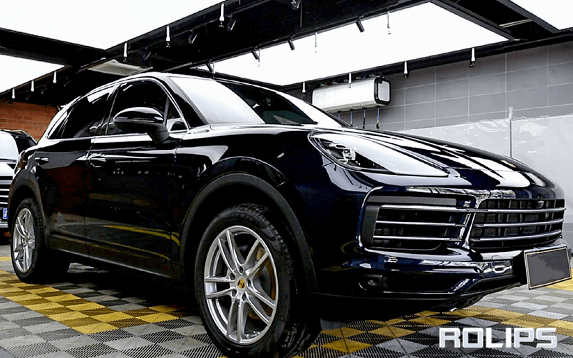 卡宴貼ROLIPS車衣的效果圖