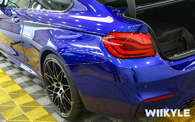 藍色寶馬M4選擇WIIKYLE漆面保護膜施工案例展示圖（10）