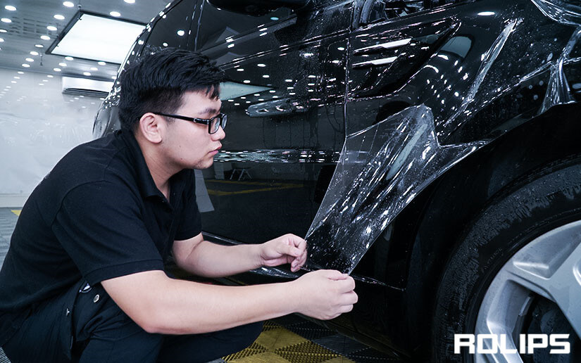 路虎車貼rolips隱形車衣的施工過程
