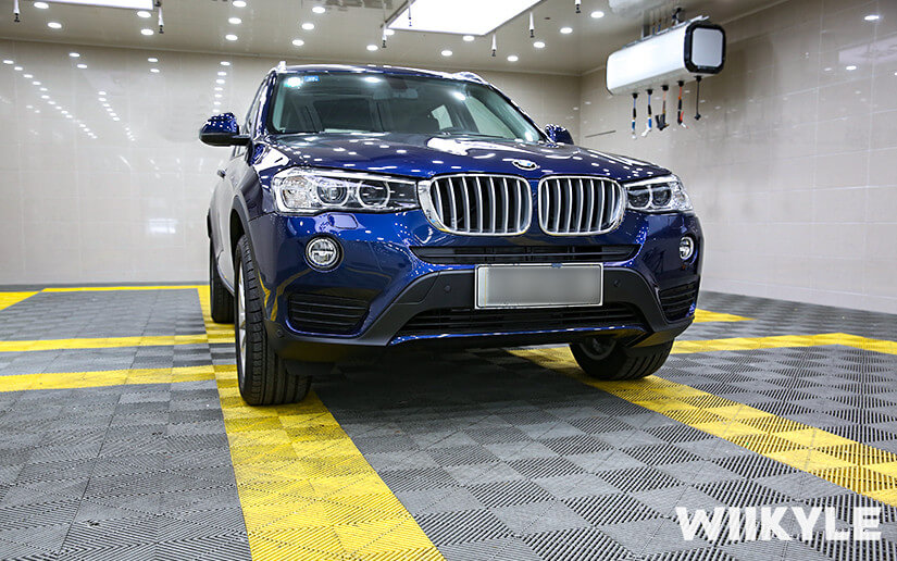 寶馬X3量子藍汽車裝貼WIIKYLE隱形車效果圖（3）