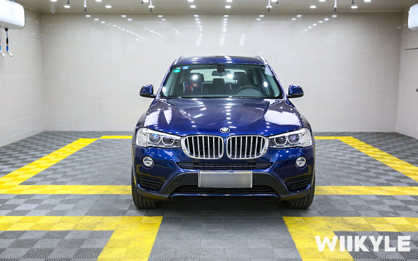 寶馬X3量子藍汽車裝貼WIIKYLE隱形車效果圖（4）