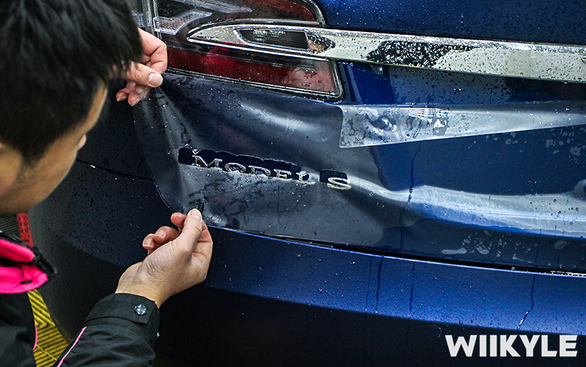 藍色特斯拉MODEL S WIIKYLE隱形車衣貼膜案例（圖三）