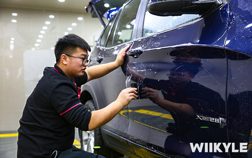 寶馬X3量子藍汽車裝貼WIIKYLE隱形車衣（圖八）