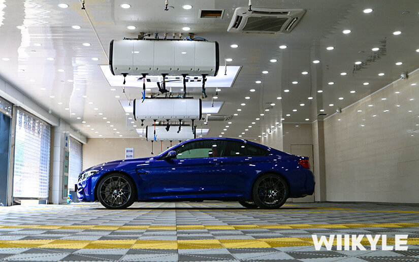 藍色寶馬M4選擇WIIKYLE漆面保護膜施工案例展示圖（11）