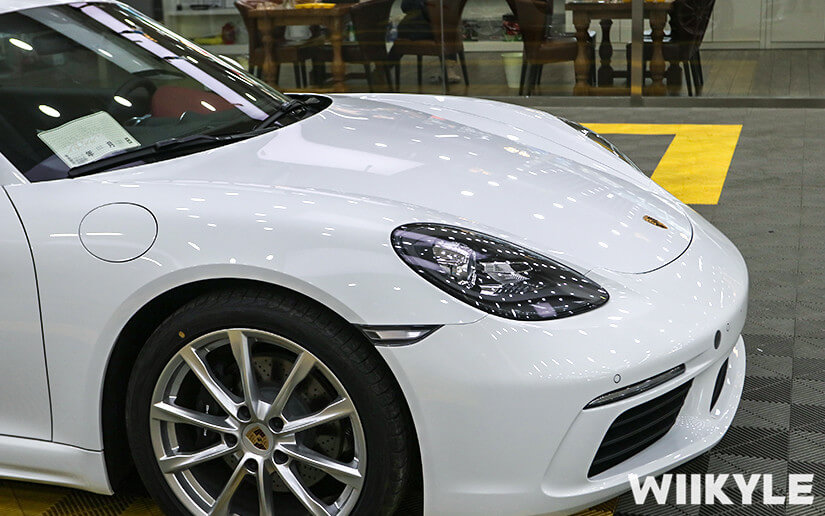 保時捷718施工WIIKYLE漆面保護膜效果展示圖（1）