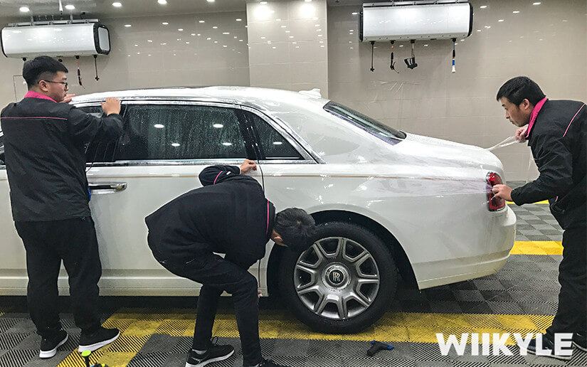 勞斯萊斯古思特在上海汽車貼膜店施工~（圖七）