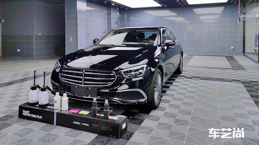 奔馳E300L黑色施工威固隱形車衣V10案例